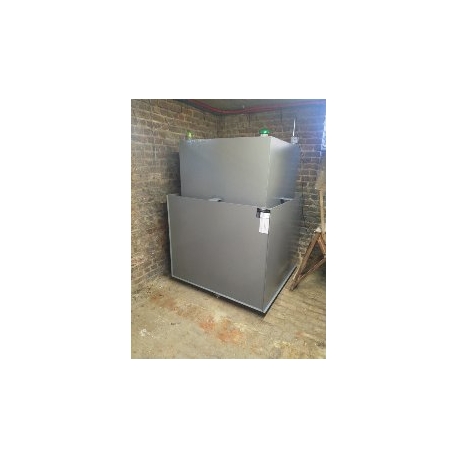 Cuve mazout 1500 litres rectangulaire fabrication en cave avec bac